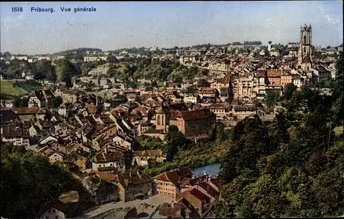 Ak Fribourg Freiburg Stadt Schweiz, Vue generale