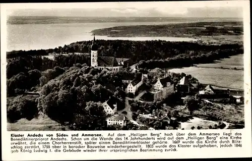 Ak Andechs am Ammersee, Kloster Andechs, Panorama
