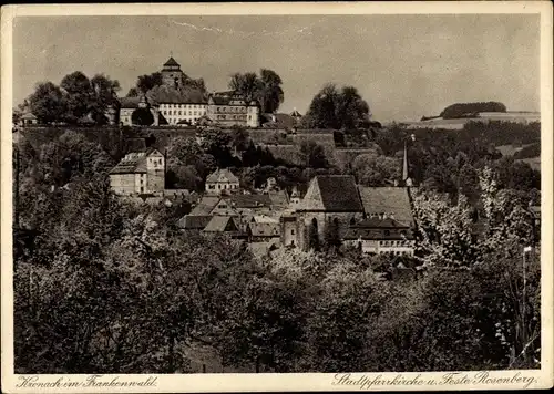 Ak Kronach im Frankenwald Bayern, Stadtpfarrkirche, Feste Rosenberg