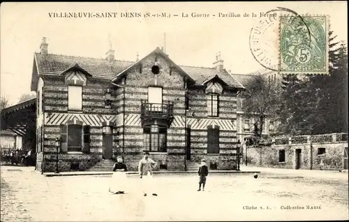 Ak Villeneuve-Saint-Denis Seine et Marne, La Guette, Pavillon de la Ferme