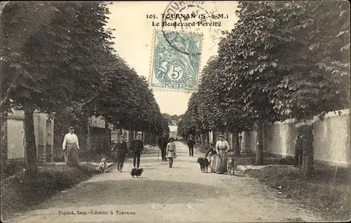 Ak Tournan-en-Brie Seine et Marne, Le Boulevard Pereire