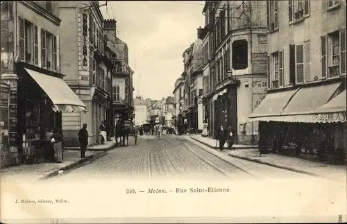 Ak Melun Seine et Marne, Rue Saint Étienne
