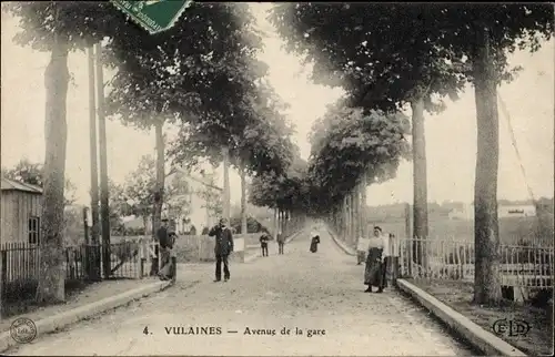 Ak Vulaines Seine et Marne, Avenue de la Gare