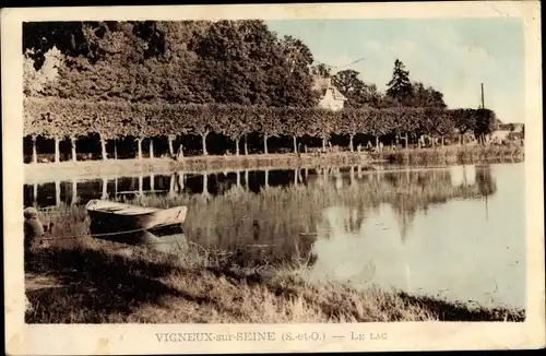 Ak Vigneux sur Seine Essonne, Le Lac