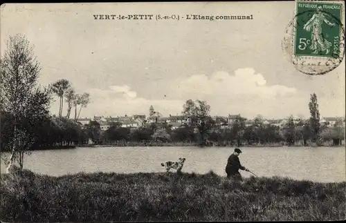 Ak Vert le Petit Essonne, L´Étang communal