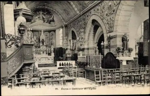 Ak Bures-sur-Yvette Essonne, Intérieur de l´Église