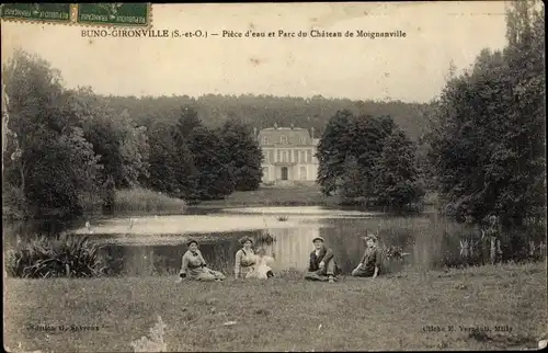 Ak Buno Gironville Essonne, Château de Moignanville et Pièce d´Eau