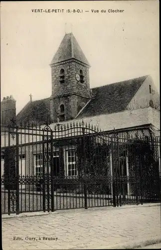 Ak Vert le Petit Essonne, Vue du Clocher