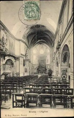 Ak Brunoy Essonne, Intérieur de L´Église