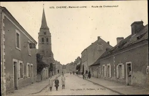 Ak Cherre Maine et Loire, Route de Chateauneuf