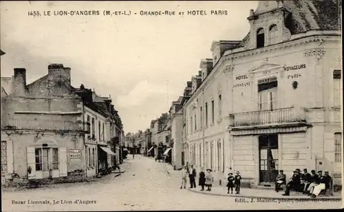 Ak Angers Maine et Loire, Grande Rue et Hotel Paris