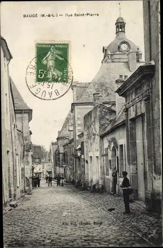 Ak Baugé Maine et Loire, Rue Saint Pierre