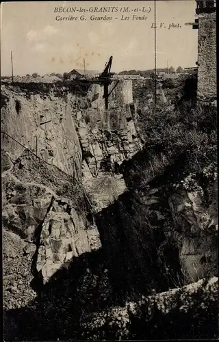 Ak Bécon Maine et Loire, Carriere G. Goudon, Les Fonds