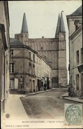 Ak Le Puy Notre Dame Maine et Loire, L' Eglise, la facade
