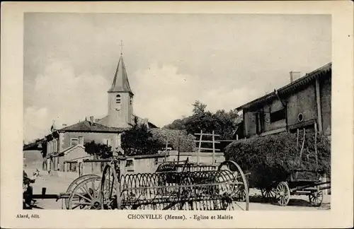 Ak Chonville Meuse, Eglise, Mairie