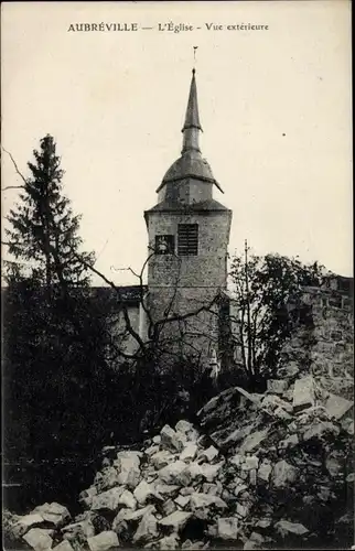 Ak Aubréville Meuse, L'Eglise, Vue exterieure