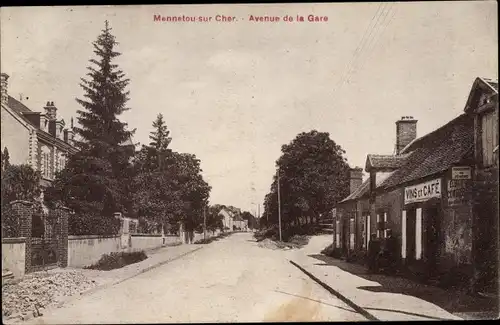 Ak Mennetou sur Cher Loir et Cher, Avenue de la Gare