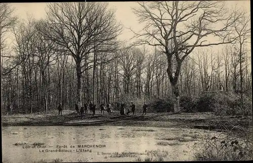 Ak Marchenoir Loir et Cher, Foret, Le Grand Soleux, L'Etang