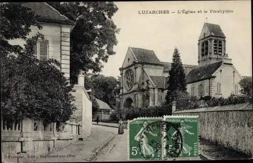 Ak Luzarches Val d’Oises, L'Eglise et le Presbytere