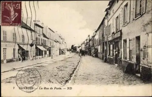 Ak Sannois Val d’Oise, La Rue de Paris