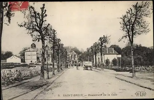 Ak Saint Brice Val d’Oise, Boulevard de la Gare