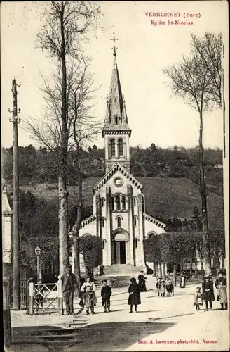Ak Vernonnet Eure, Eglise Saint Nicolas