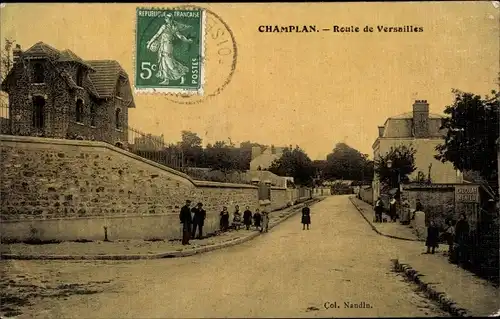 Ak Champlan Essonne, Route de Versailles, Chocolat Menier