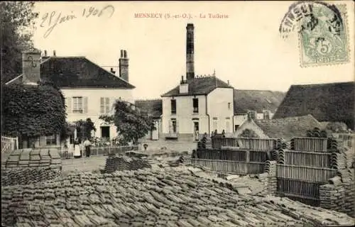 Ak Mennecy Essonne, La Tuilerie, Dachziegel Depot