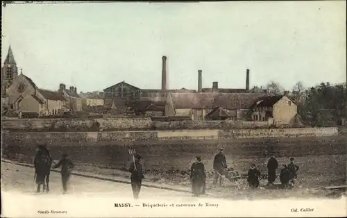 Ak Massy Essonne, Briqueterie et carreaux de Massy