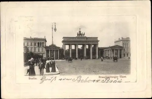 Präge Passepartout Ak Berlin Mitte, Brandenburger Tor