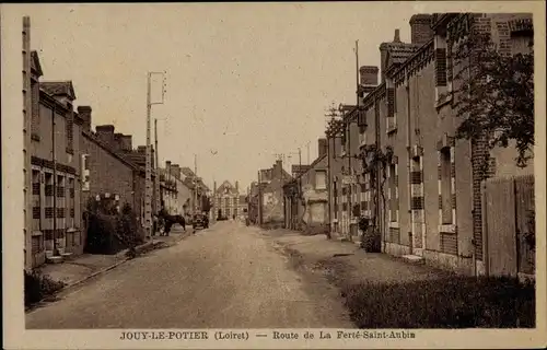 Ak Jouy le Potier Loiret, Route de la Ferte Saint Aubin