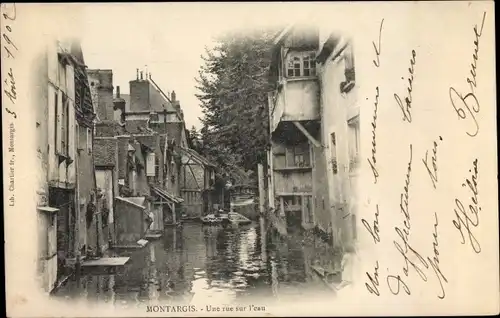 Ak Montargis Loiret, Une Rue sur l'Eau