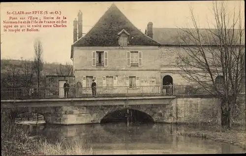 Ak Saint Clair Sur Epte Val d’Oise, Pont sur l'Epte