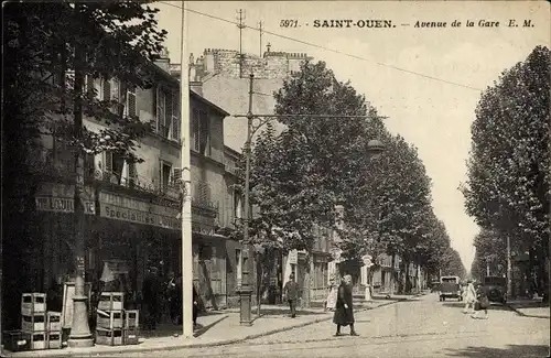Ak Saint Ouen Seine Saint Denis, Avenue de la Gare