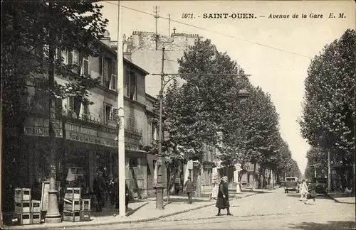 Ak Saint Ouen Seine Saint Denis, Avenue de la Gare