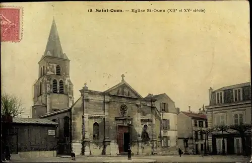 Ak Saint Ouen Seine Saint Denis, Eglise Et Ouen
