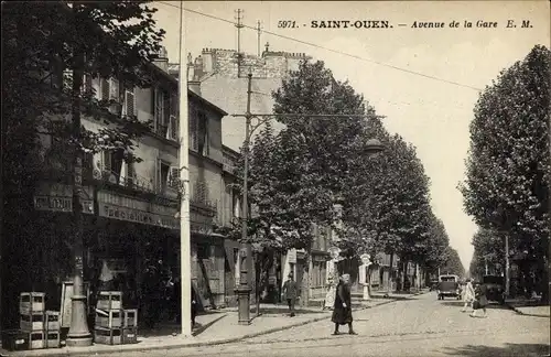 Ak Saint Ouen Seine Saint Denis, Avenue de la Gare