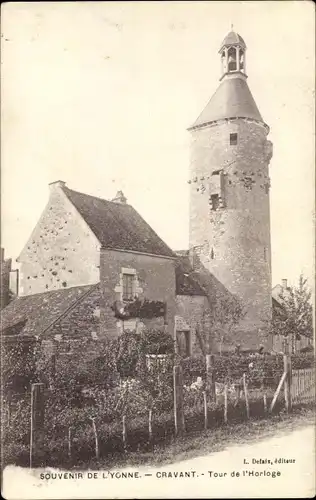Ak Cravant Yonne, Tour de l'Horloge