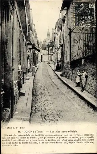 Ak Joigny Yonne, Rue Montant au Palais