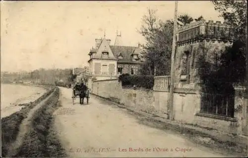 Ak Caen Calvados, Les Bords de l'Orne a Clopee