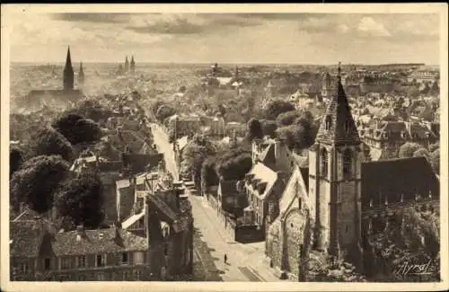 Ak Caen Calvados, Vue geenrale, Le Vieux Saint Gilles, General View, The old Saint Gilles