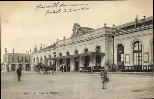 Ak Caen Calvados, La gare de l'Ouest
