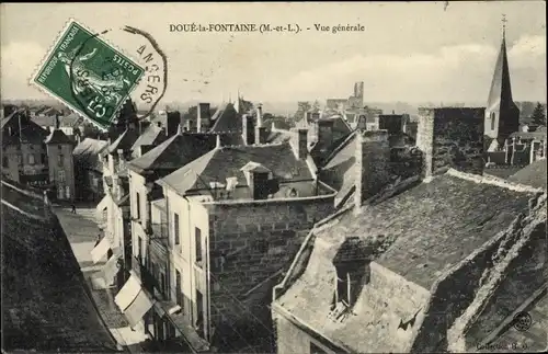 Ak Doué la Fontaine Maine et Loire, Vue generale