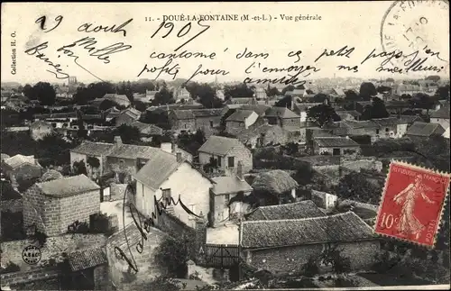 Ak Doué la Fontaine Maine et Loire, Vue generale