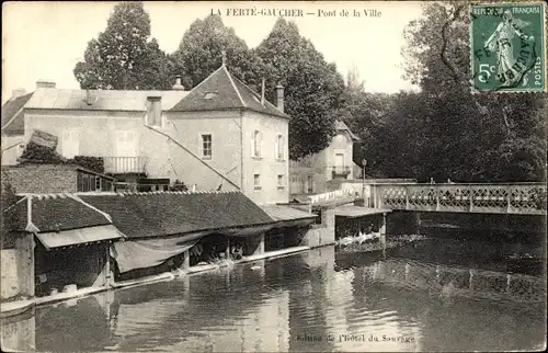 Ak La Ferté Gaucher Seine et Marne, Pont de la Ville