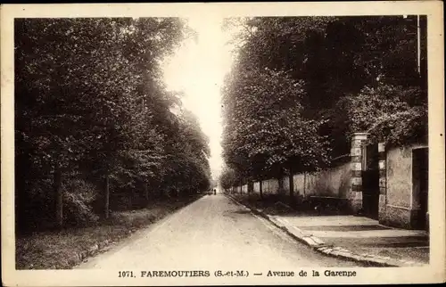 Ak Faremoutiers Seine et Marne, Avenue de la Garenne