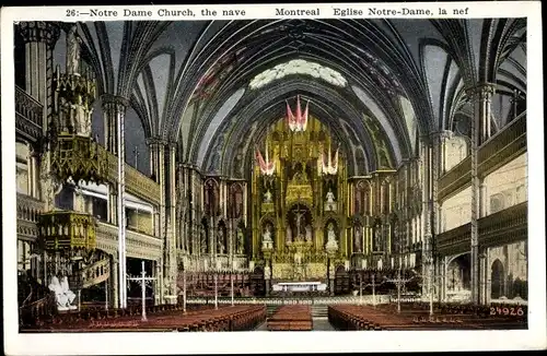 Ak Montreal Québec Kanada, Eglise Notre Dame, la nef
