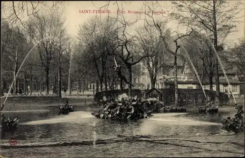 Ak Saint Étienne Loire, Place Marengo Daphne