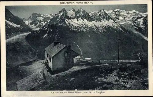 Ak Chamonix Mont Blanc Haute Savoie, La chaine du Mont Blanc, vue de la Flegere