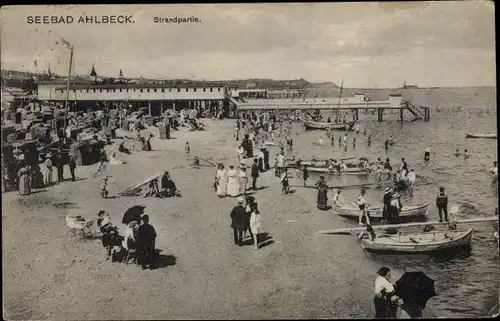 Ak Ostseebad Ahlbeck Heringsdorf auf Usedom, Strandpartie